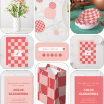 Pink Red Checkered Gingham Pattern Gifts