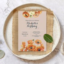 Rustic Pink Orange Garden Floral Birthday Party 