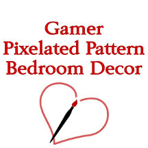 Gamer   Pixelated Pattern Bedroom Decor