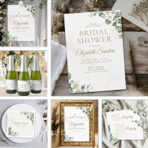 Rustic Eucalyptus Greenery Elegant Bridal Shower