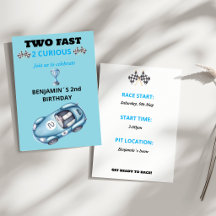 Two Fast 2 Curious Race Car 2nd Birthday Boy Party