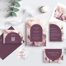 Elegant Classic Regal Purple Peonies Arch Wedding 