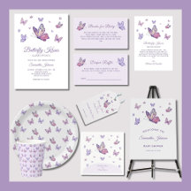 Purple Butterfly Girl Baby Shower Theme