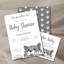 Cute Kitty Cat Gender Neutral Baby Shower