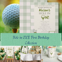 Green Hole in ONE Boy First Birthday Party