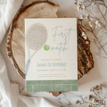 Blue Tennis First Birthday Party Collection 