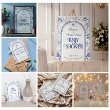 Vintage Blue Floral Ornament