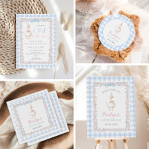 Silly Goose Girls Birthday Blue Gingham