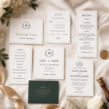 Luxury Hunter Green Monogram Wedding Suite 