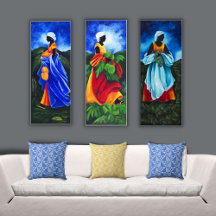 Blue & Yellow Pillows Meet Art By Patricia Brintle