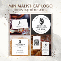 Minimalist Cat Logo Bakery Branding Suite