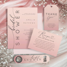 Chic Peach & Pink Ombre Bridal Shower Collection