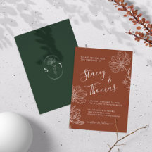 Terracotta & Green Cosmos Elegance