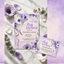 Elegant Purple Floral Baby Shower Suite