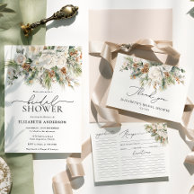 Elegant Winter Floral Evergreen Bridal Shower