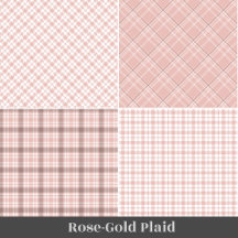 Rose Gold Plaid Checkered Tartan Home Decor
