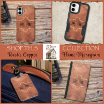 Rustic Copper Flame Personalized Monogram