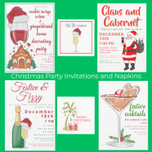 Christmas Party Invitations & Napkins