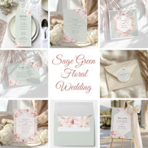 Sage Green and Blush Pink Roses Wedding Collection
