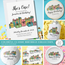 Simple Modern Colorful Happy Birthday Party