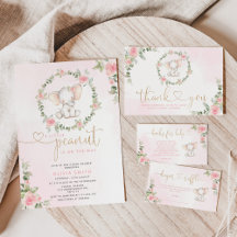 Elephant floral girl baby shower