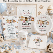 Puppy Dog Boy 1st Birthday Party Collection 