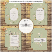 Rustic Wildflower Frame Sage Green Wedding