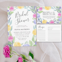 Boho Colorful Watercolor Floral Bridal Shower 