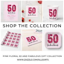Pink Floral 50 and Fabulous Birthday Party