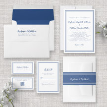Simple Minimalist Classic Navy Blue Wedding