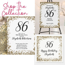 86th Birthday Gold Glitter Glam Celebration