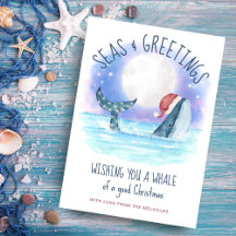 Whale Santa Seas Coastal Christmas Collection