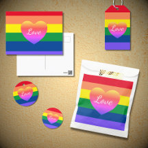 Gay Pride Rainbow Heart Love 