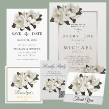 Floral   Ivory Magnolia Blossoms Wedding 