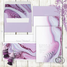Abstract Glitter Strata Wedding Lilac