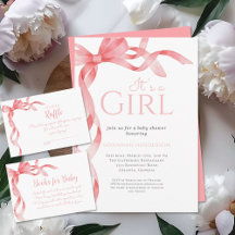 Pink Bow Baby Shower Collection