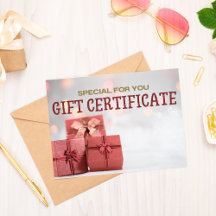 business gift card/ gift certificate/ gift voucher
