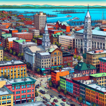 Burlington, Vermont Comic Book Style