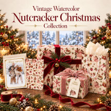 Vintage Watercolor Nutcracker Christmas Collection