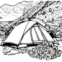 Camping Themed Coloring Pages