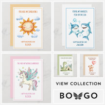 Cute Kids Watercolor School Valentine's Day Cards