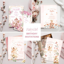  Magical Enchanted Fairy Girl Birthday Invitations