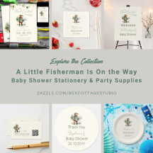 Fishing Reel Excited Boy Baby Shower