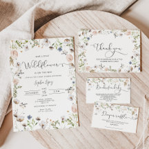 Little wildflower minimalist baby shower