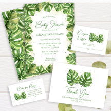 Elegant Watercolor Tropical Palm Baby Shower