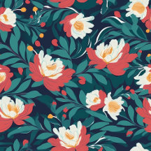 Red and White Floral