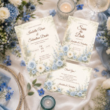 Elegant Light Blue Floral Wedding
