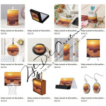 Gifts with sunset on Kurushima Kaikyo bridge