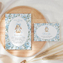 Bunny, Blue Flowers First Birthday Collection