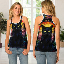 Black Cat Stained Glass Red Spooky Yoga Collection